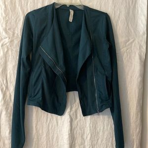 Under Armour stretchy fitted moto jacket xs dark teal